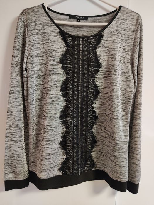 Cienki sweterek bluzka z długim rękawem