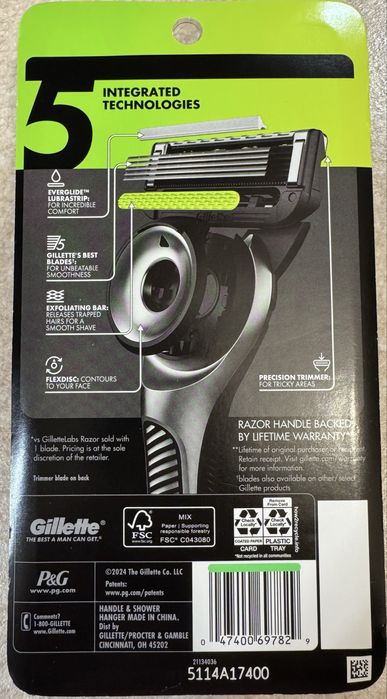 Ціна за 1 шт.Gillette Fusion 5 PROGLIDE,Fusion 5, Gillette labs
