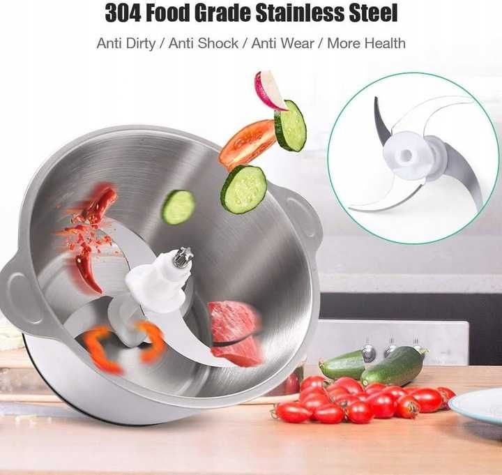 HOMEASY Elektryczna Maszynka do Mięsa 2l, 350W, 4 ostrza