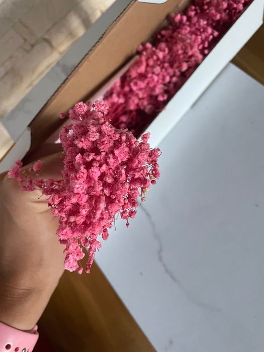 Mini Gipsophila Suszona Różowa 65szt Dekoracja DIY 15cm