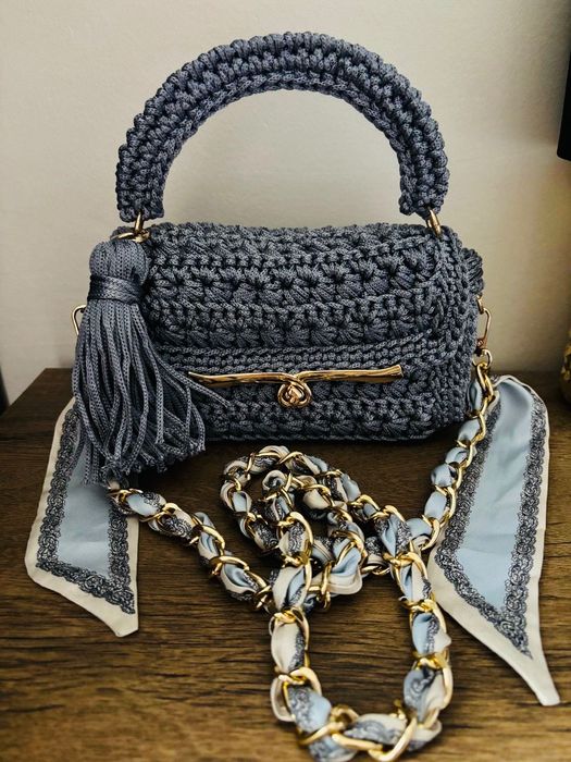 Torebka szara handmade