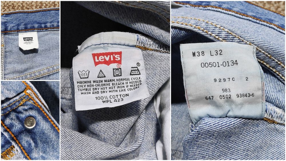 LEVI'S 501 вінтажні джинси straight оригінал W38 L32