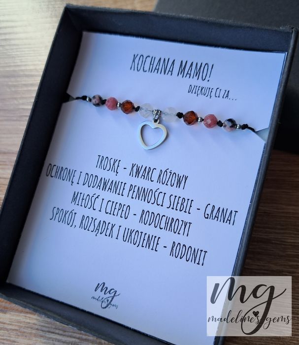 Bransoletka z kamieni naturalnych dla mamy na dzień matki