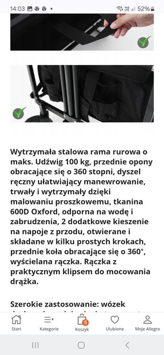 Wozek turystyczny do 100 kg