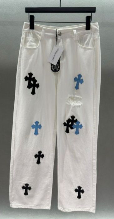 Білі штани chrome hearts