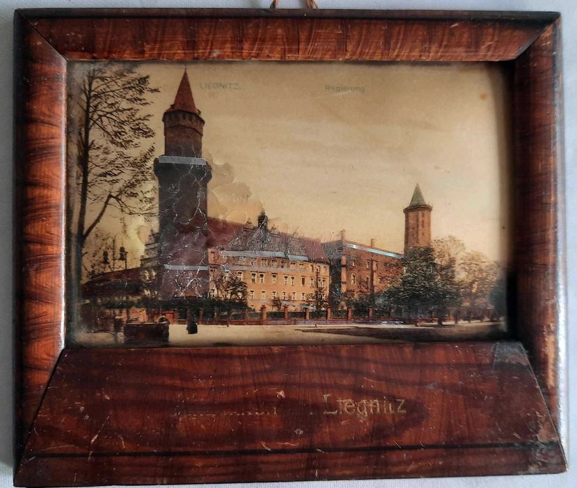 Legnica Przedwojenna Pocztówka Masa Perłowa Obrazek Pamiątkowy Unikat !!!