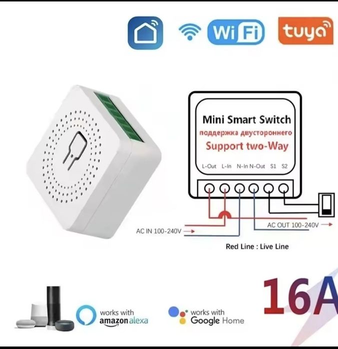 Wi-Fi реле Tuya 16A. Сделай любую розетку или технику умной!