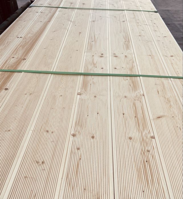 Deska tarasowa świerk 27x145 mm - dł. 420 cm Ryfel i Gładka