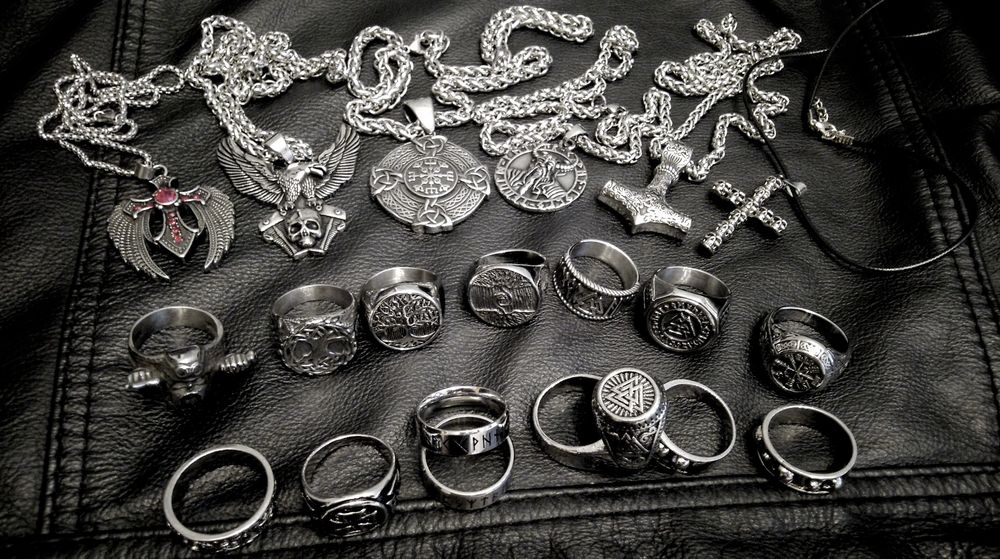 Valknut węzeł wojowników serce Hrungnira sygnet pierścień wikinga runy