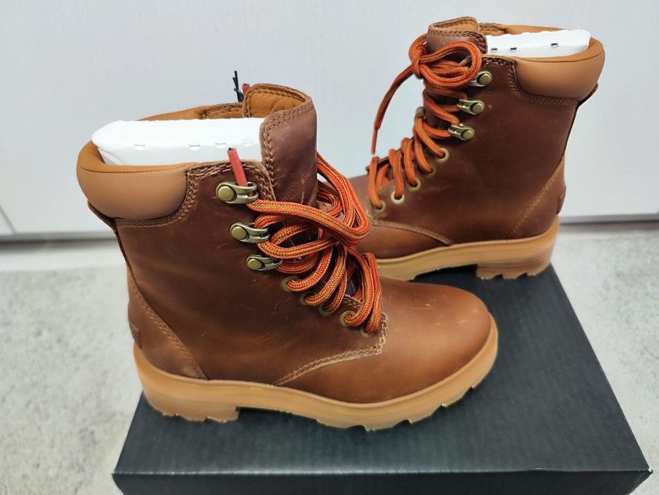 Skórzane buty SOREL Lennox Lace | Brązowe Trapery | Rozmiar 36
Opis: