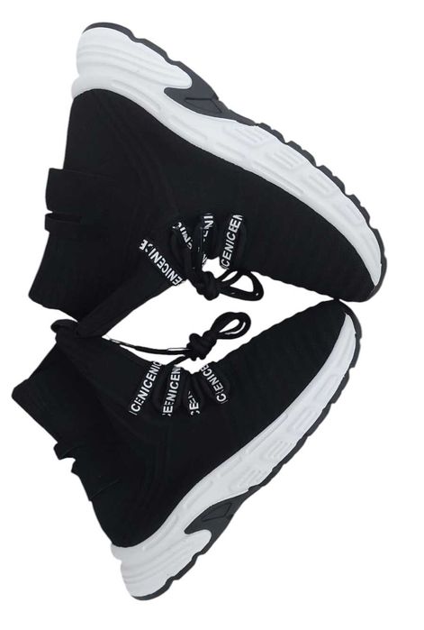 Czarne buty sportowe z wysoką cholewką, R. 38