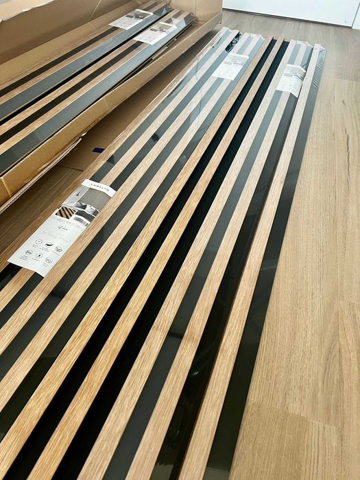 Lamele ścienne dąb ZŁOTY VASCO 11,9x270 + listwa zakonczeniowa