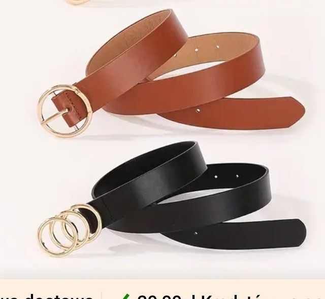 Pasek skórzany z klamrą 120cm