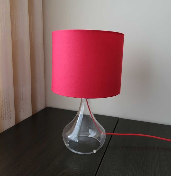 Lampa stołowa + ozdoby ceramiczne