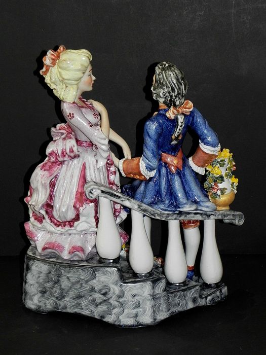 Roceram porcelana grupa figuralna "Romans", wysokość 41 cm