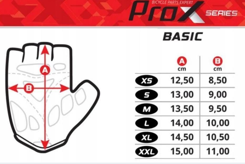Rękawiczki rowerowe bez palców, nowe, marki PROX, czerwone