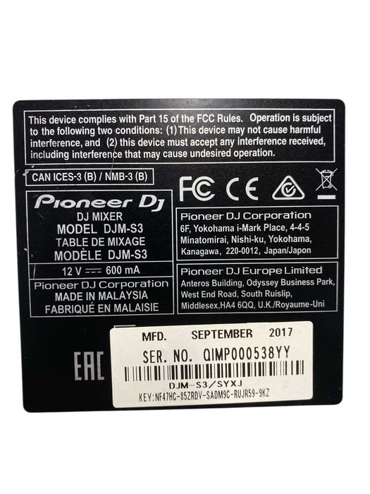 Pioneer DJ DJM S3 – mikser DJ-ski Serato / USB / 2 kanały