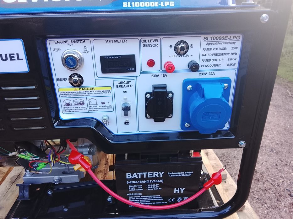 8 kw 10 kva AVR 230 Volt 8500 Wat Agregaty prądotwórcze gazowe na LPG gaz ziemny lub benzyna  , gaz z butli lub z instalacji domowej gaz ziemny  102kg