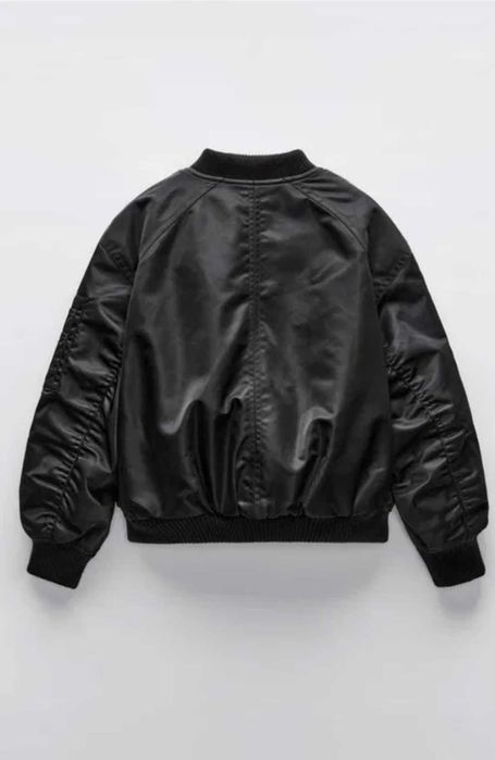 Атласный бомбер куртка zara 152-164 весна деми
