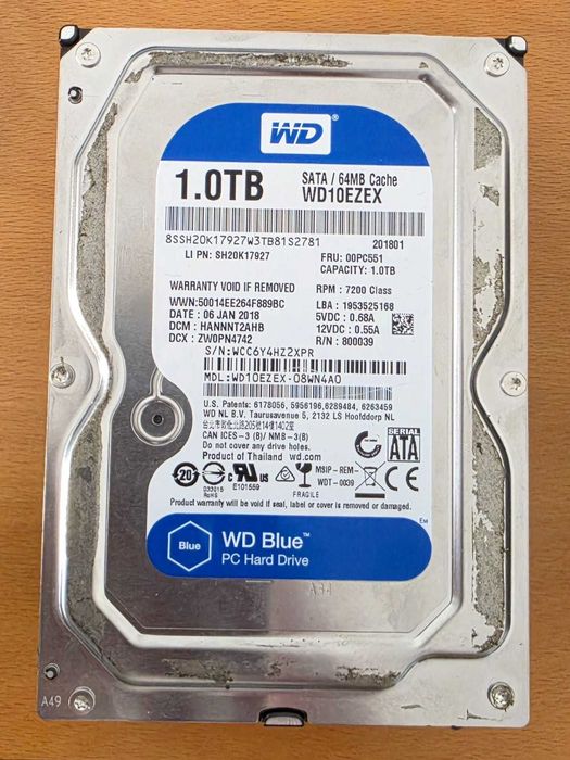 Disco Rígido Interno WD Blue 1TB SATA 3.5" 7200 RPM
