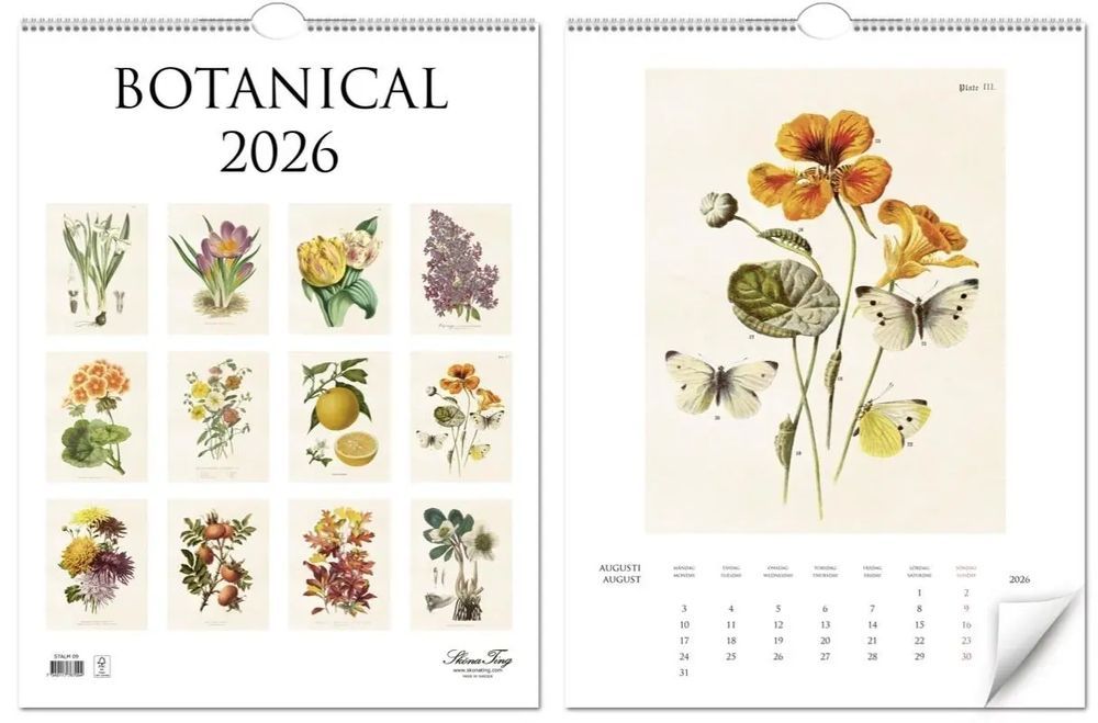 Kalendarz 2026 ścienny Botanika rośliny natura. Skona Ting