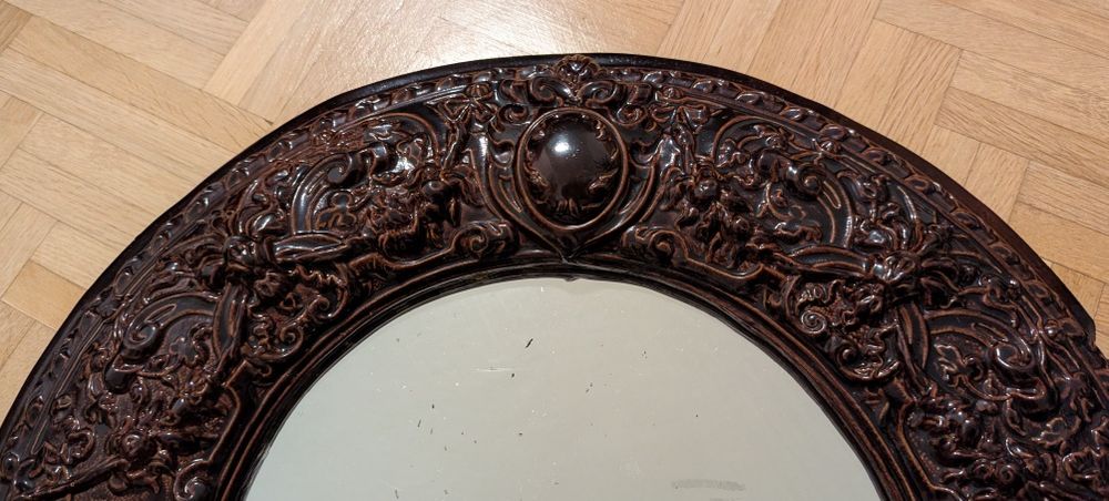 Lustro ozdobne, antykwariat, ceramiczne