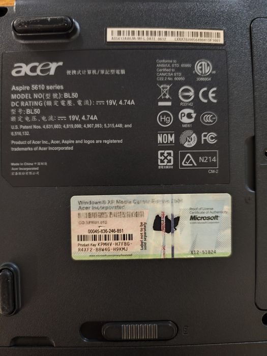 Portátil Acer Windows XP