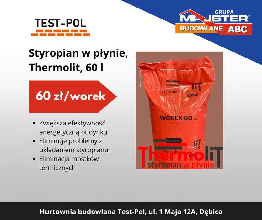 Styropian w płynie- 60l/Thermolite- Styrobeton
