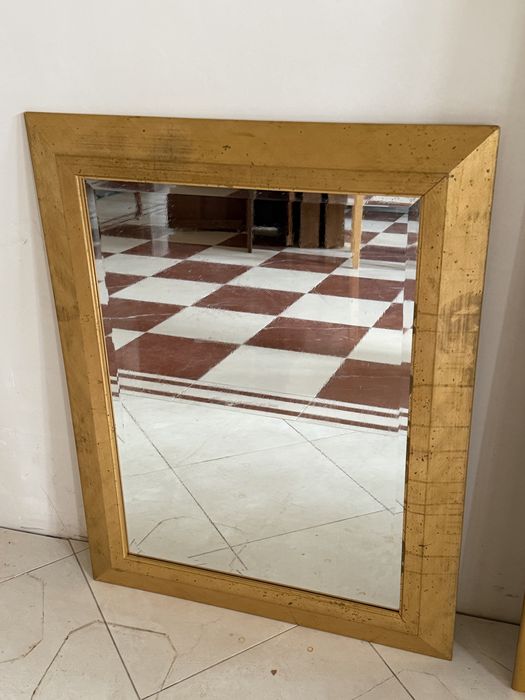 lustro wiszące frezowane vintage