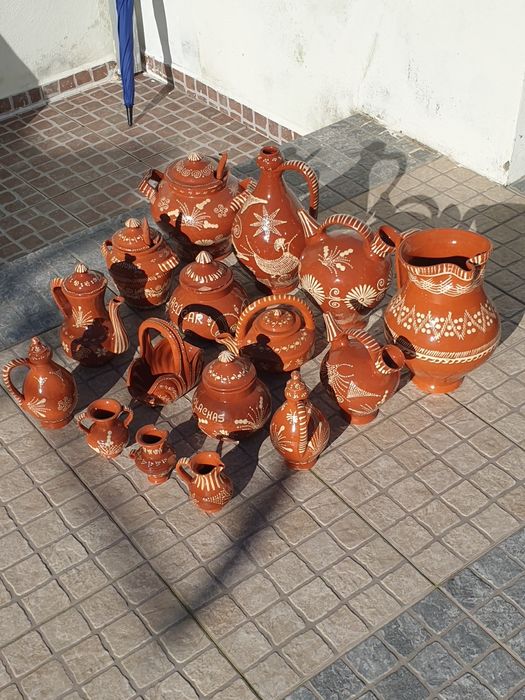 Conjunto loiça de barro= 16 peças