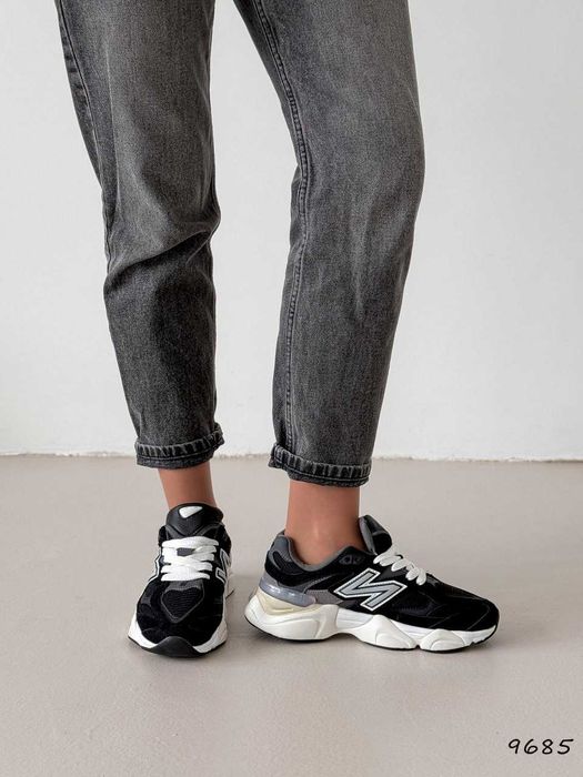 Жіночі кросівки зашеві на весну (36-41) Нью Беланс 9060 чорні-білі