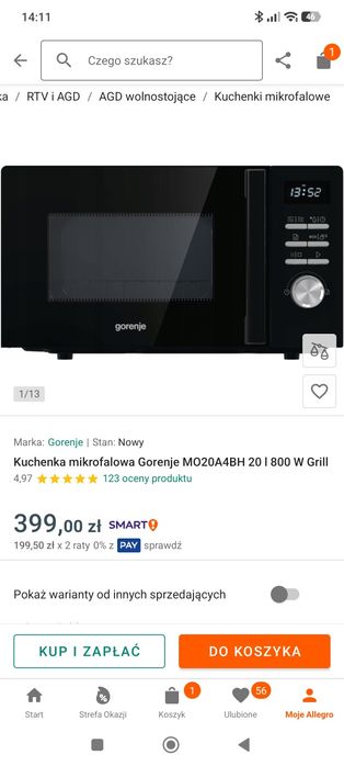 Kuchenka mikrofalowa Gorenje, stan idealny