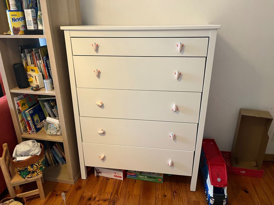 Cómoda koppang - Branco com 5 gavetas