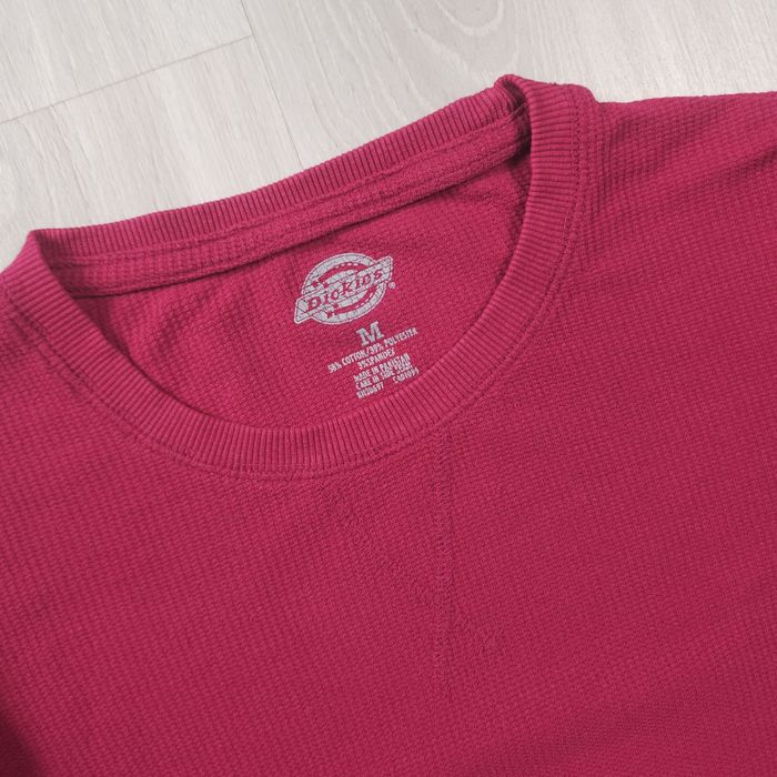 T-shirt térmica de manga comprida Dickies em malha waffle, magenta.

R