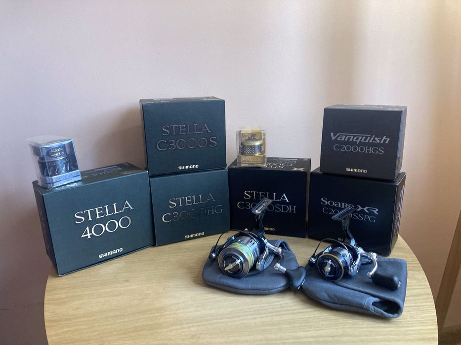 Спінінгові котушки Shimano Stella. Vanquish. Soare XR.