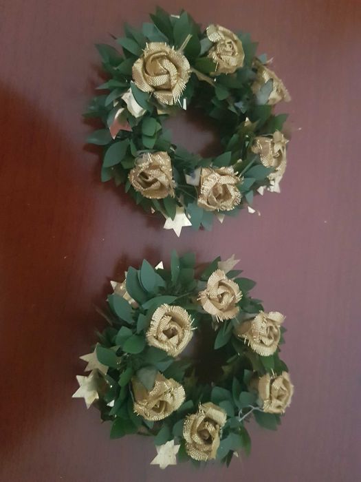 coroas para castiçais decoração 2 unidades - 5€