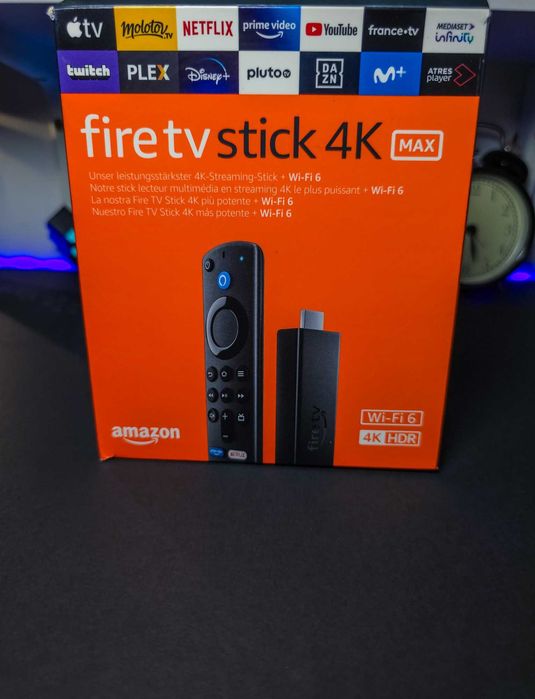 Amazon Fire TV Stick 4K Max com caixa e comando Alexa