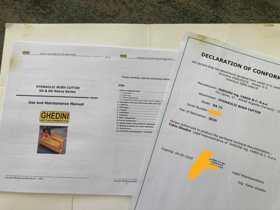 Triturador/Destroçador/corta mato hidráulico mini-giratória Ghedini