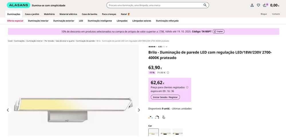 Briloner Candeeiro parede led de interiores