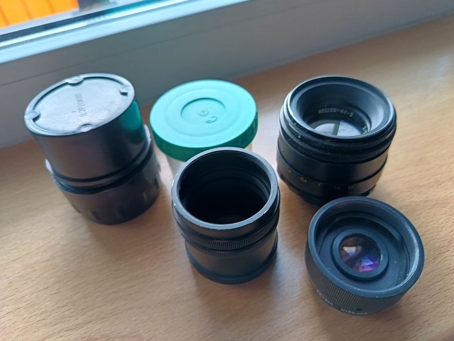Zestaw   M42,obiektyw  Helios-44-2 ,telekonwerter,pierścienie  makro