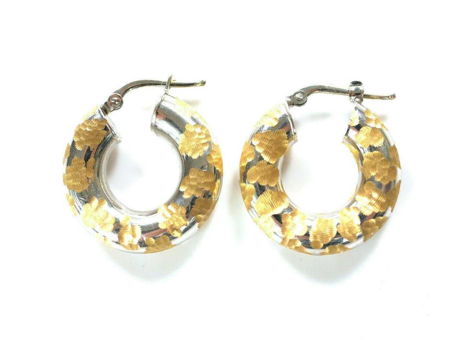 Kolczyki złoto 14K gold 585 białe żółte złoto