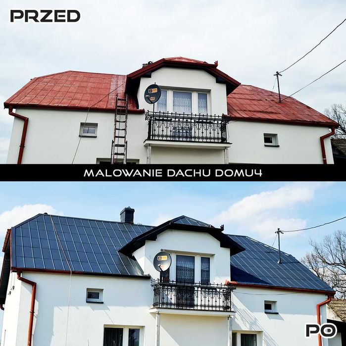 Malowanie dachów,elewacji,Naprawa dachów montaż rynień-sniegołapów