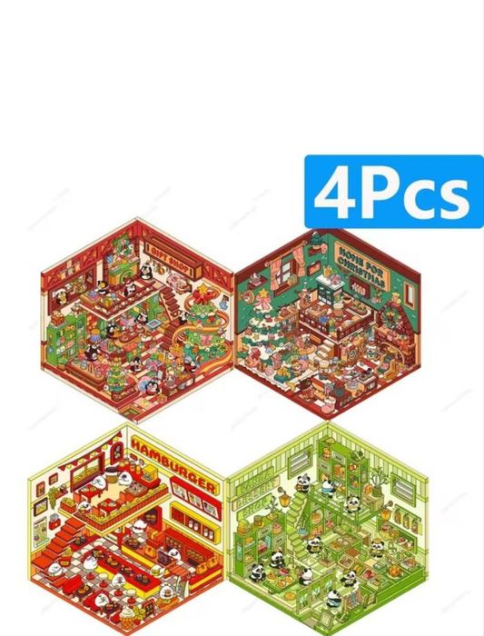 Набор наклеек румбокс, 3d наклейки антистресс 4в1 + пинцет в подарок