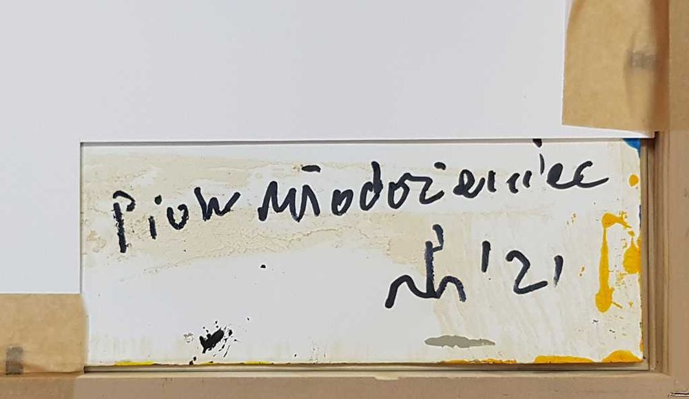 Piotr Młodożeniec - Abstrakcja Geometryczna - Akryl - papier 50x35 cm