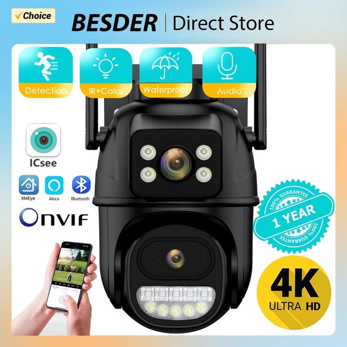 Камера видеонаблюдения с двумя объективами 4MP PTZ Wifi