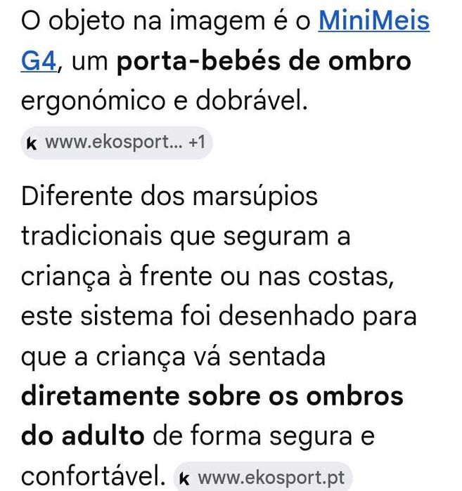 Suporte ombros para bebé MINIMEIS G4 NOVO