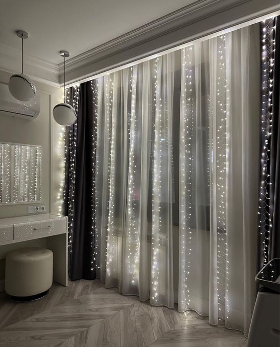 Гірлянда штора 3 на 3 метри, 3х3 м, капля роси на вікно окно гирлянда