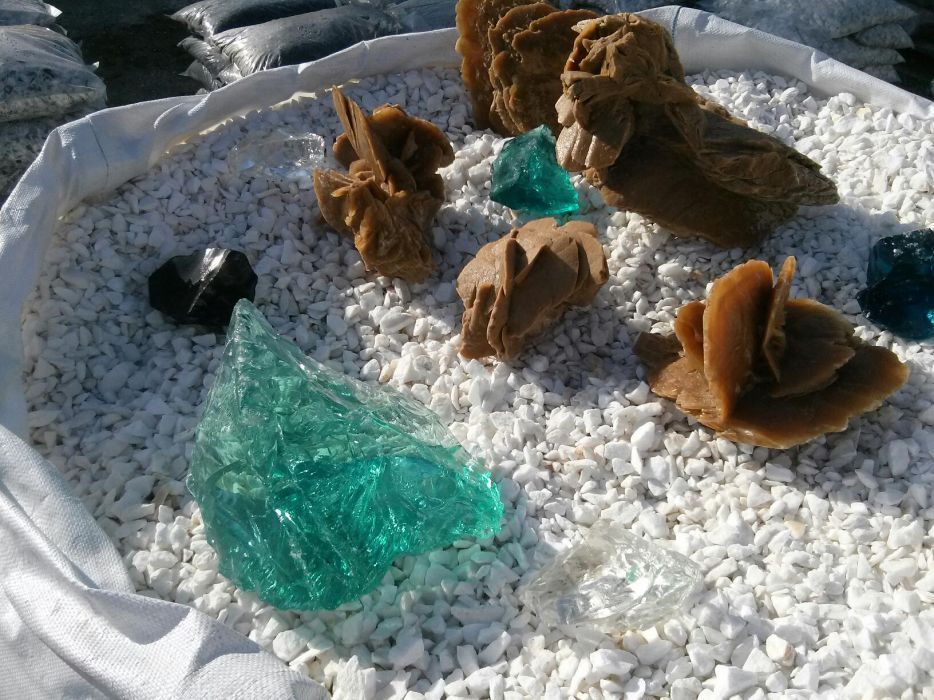 Grys biały,Szkło,Bryły Kamień do ogrodu,Otoczaki