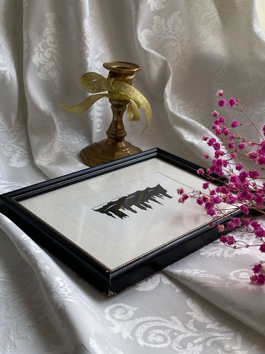 Obraz w drewnianej ramie. Vintage