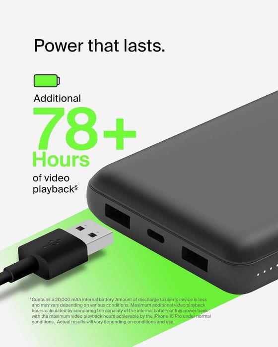 Belkin Powerbank 20000mAh USB-C + 2xUSB-A 15W - NOWY -
